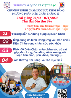 CHĂM SÓC SỨC KHỎE BẰNG PHƯƠNG PHÁP DIỆN CHẨN THÁNG 12 - 1/2026