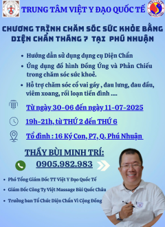 Chương Trình chăm sóc sức khỏe bằng Diện Chẩn tháng 7 tại Phú Nhuận